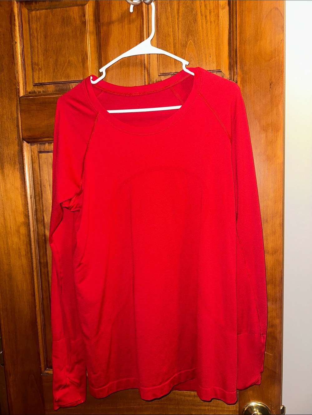 lululemon athletica Red Long Sleeve Crewneck Top